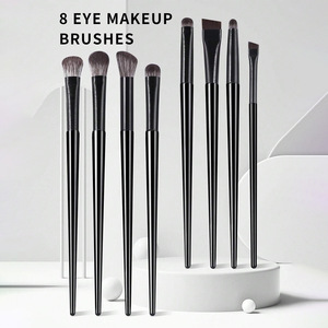 Ensemble de 8 pinceaux de maquillage pour le visage, à poils synthétiques, avec compatibilité gloss à lèvres, manche en plastique, petits pinceaux - Product Image 2