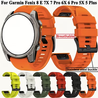 Bracelet en silicone à libération rapide 22/26 mm pour montre connectée Garmin Fenix 8, 7X, 6X Pro, bracelet réglable, décontracté, sportif, confortable, bande 6