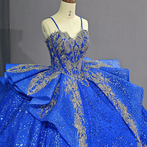 Jancember 6784 Luxurious Royal Blue Puffy Gowns Evening <strong>Debutant</strong> <strong>Dresses</strong> - Product Image 4