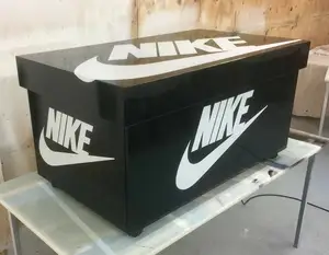 ไฟ LED ตู้กระจกเทรนเนอร์เคสเก็บรองเท้ากล่องรองเท้ายักษ์สำหรับ Adidas Nike