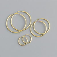 Boucles d'oreilles minimalistes en argent sterling 925 plaqué or 18 carats