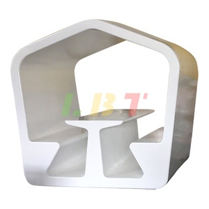 Combinaison table et chaise de réunion en fibre de verre en forme de maison Libit, structure en plastique durable, mobilier - Product Image 4
