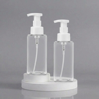 Bouteille carrée transparente en PET personnalisée de 250 ml, 450 ml, 500 ml avec pompe en mousse brillante pour les soins de la peau, le shampoing, le sérum