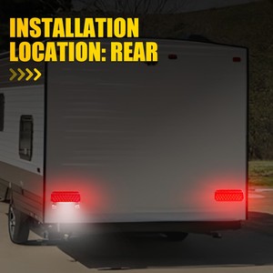 2 feux arrière LED rouges, clignotants, feux de plaque d'immatriculation pour remorque, camion, camping-car - Product Image 2