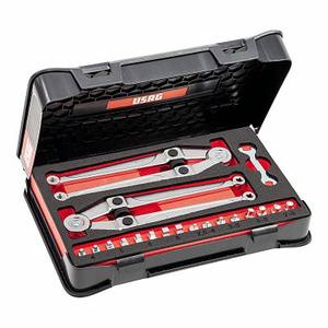 Jeu de clés à cliquet métriques Usag 282 S10, kit d'outils à douilles, usage professionnel pour mécaniciens - Product Image 1