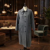 Manteau long en cachemire doux au toucher avec ceinture latérale discrète, coupe oversize pour femme, idéal pour les tenues superposées d'automne