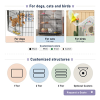 Cage à oiseaux en acier inoxydable grande avec accessoires, cage d'élevage anti-évasion pour perruche et calopsitte