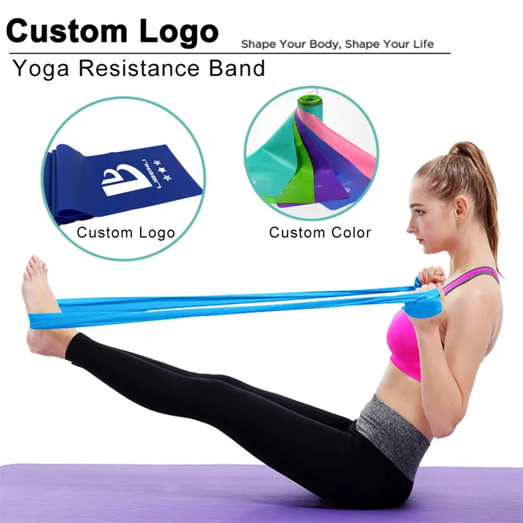 Resistance Band Exercise Portable Yoga Tpe Resistance Band Stretch Length Yoga Tension Band Flat Width Exercise Resistance Band