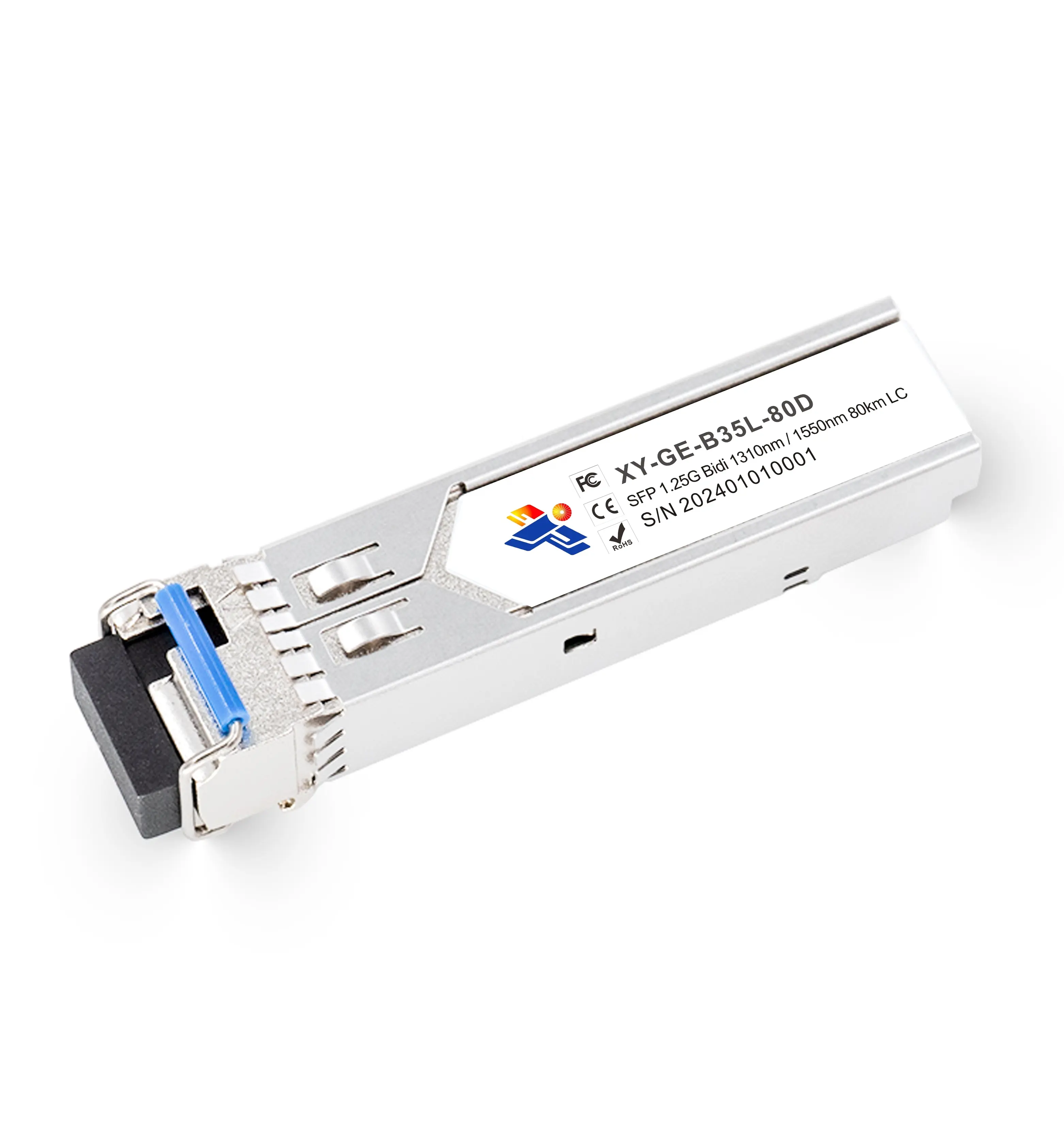 1.25G bidi 80km 1310nm 1550nm LC SC DDM Optical Transceiver SMF SFP module compatible with All Mainstream Brands