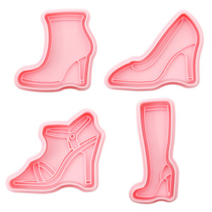 Emporte-pièces et moules 3D en plastique pour talons hauts, série dessin animé, pour pâte à modeler DIY, tampon de simulation, moule à biscuits personnalisé - Product Image 5