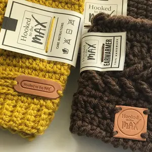 YOUJIA-Etiquetas de cuero de fibra hechas a mano para coser ropa, accesorios de ropa, etiquetas hechas a mano para sombreros de punto