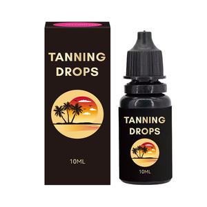 Gotas autobronceadoras de etiqueta privada de 10ml con logotipo personalizado, solución orgánica vegana para oscurecer la piel, sabor a fruta para bronceado de belleza - Product Image 1