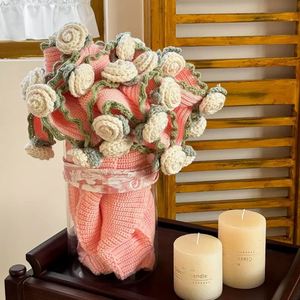 Kit de Manta de Lana Tejida a Mano para DIY, Manta de Ganchillo con Lirios del Valle y Rosas, Transformable en Ramo, Regalo para el Día de la Madre - Product Image 5