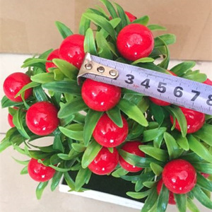 ต้นบอนไซผลไม้ประดิษฐ์ Qi Xing 23 ผลเบอร์รี่สีแดง ของตกแต่งโต๊ะทำงานพลาสติก ของตกแต่งบ้าน - Product Image 3