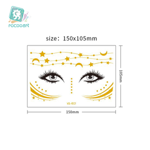 Rocooart originale di trucco di disegno su ordinazione del corpo del viso occhio lentiggini metallico autoadesivo del tatuaggio viso <span class=keywords><strong>tatuaggi</strong></span> <span class=keywords><strong>temporanei</strong></span> - Product Image 1