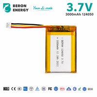 Batería recargable de polímero de litio (LiPo) de 3.7V 3000mAh 124050 para cinturón de masaje térmico lumbar y cinturón de calentamiento uterino, venta al por mayor OEM