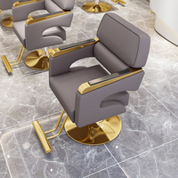 Fauteuils de barbier hydrauliques en cuir doré modernes pour hommes et femmes, meubles de coupe de cheveux professionnels, vente en gros en provenance de salon