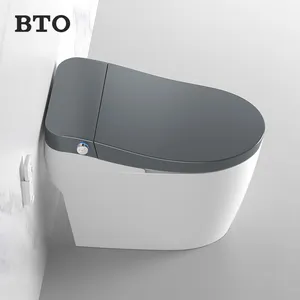 BTO Ceramic Aurora Grey Wc Toilets 1 Piece Feet Sensor Automatic Flushing Smart Inodoro Inteligente Floor Mounted Toilet