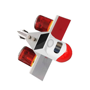 <b>Solar</b> Powered Led Signal <b>Light</b> Red Water Resistant Outdoor Garden Warning <b>Light</b> With Mono Si <b>Solar</b> Cell - Product Image 1