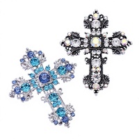Nouvelle Broche Croix Élégante et Créative en Alliage avec Strass, Ornée de Diamants, Personnalisée, Tendance, pour Vêtements Féminins, Accessoire de Corsage, Épingle