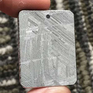Colgante de meteorito de moldavita de hierro de Gibeon natural, regalo unisex, cuentas de 28x21mm, cristal, piedra Reiki chapada en plata 925, moderno, AAAAA - Product Image 6