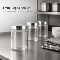 Food Grade 280ml 380ml Chili Sauce Jam Glass Jar with Deep Metal Lid