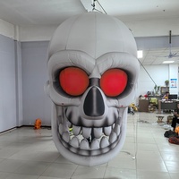 Décorations d'Halloween géantes gonflables en PVC durables, têtes de crâne, squelettes, gargoyle, accessoires pour utilisation en extérieur/intérieur, maison hantée