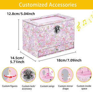 Caja Musical de Bailarina de Ballet con Marco Magnético para Fotos - Joyero, Figura Giratoria y Canción Personalizada, Regalo de Cumpleaños para Niña - Product Image 5