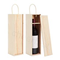 Boîte de bouteille de vin personnalisée Couvercle coulissant fait à la main de qualité supérieure parfaitement dimensionné pour votre emballage de bouteille de vin en pin Lovehome