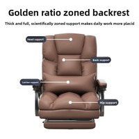 Chaise de bureau de direction - Siège en cuir, design ergonomique, option inclinable, base à 5 étoiles, roulettes ; confortable pour les longues heures de travail assises