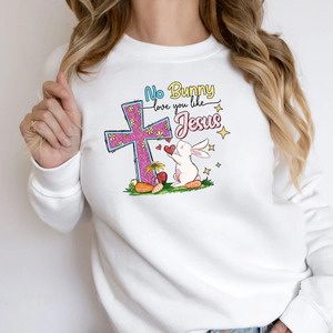 เสื้อยืดพิมพ์ลายกระต่ายอีสเตอร์แบบสั่งทำพิมพ์ลาย DTF แบบรีดติด Jesus - Product Image 4