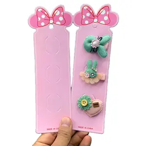 Customized logo Multi-style Hair Clip Cards Display Card Handmade Jewelry Hair Clip Hairband Packaging Price Tags Card