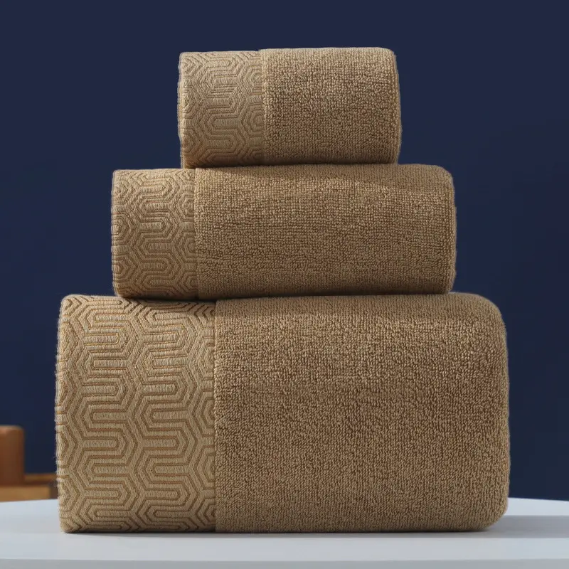 High Quality Hotel Face Bath Towels Set High Density Wholesale Gift Set 3 Pcs 100% Cotton Bath Towels Sets