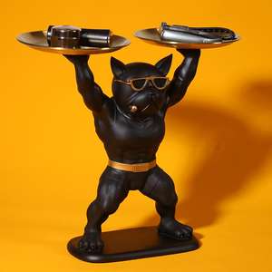 مفتاح بولدوغ إبداعي من الراتنج الأسود مع طراز الفن ديكو ديكور منزلي مبتكر مع ديكورات أنيقة - Product Image 6