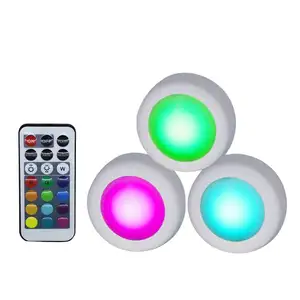 Wireless Under Cabinet Lights LED Puck Light RGB 12 colori dimmerabili Touch Sensor lampada da notte per armadio armadio scale Kitchen