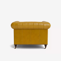 Moderner Vintage Chesterfield Leder-Akzentsessel Einzelner Loungesessel mit Rollarmlehnen Freizeitstuhl mit Rollen für Wohnzimmer und Hotel