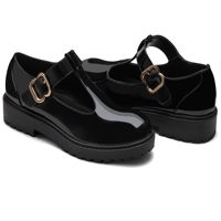 Nouvelles Chaussures Noires Élégantes et Tendance à Semelle Épaisse pour Filles, Style Preppy Moderne avec Bride en T, Idéales pour Uniforme JK et Tenue Quotidienne