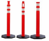 Poteau de signalisation de sécurité Wesure orange et noir, modèle S1171, hauteur 820 mm, diamètre 200 mm, base en caoutchouc, matériau PE, utilisation routière