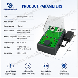 Testeur de prise à double trou DUOYI DY28 avec adaptateur d'alimentation 12V, outil de test de comparaison réglable 1000-6000 tr/min - Product Image 5