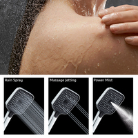 Robinet thermostatique moderne mural pour salle de bain, ensemble de douche à effet pluie, douchette à main 3 fonctions