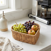 Ecologisch verantwoorde waterhyacinten hartvormige geweven mand, schattig Scandinavisch stijl dienblad voor fruit, cadeaus en woonkamerorganisatie