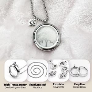 Joyería Conmemorativa para Cenizas de Mascotas, Collar con Colgante de Vial de Vidrio para Guardar Pelo de Perro o Gato, para Mujeres y Hombres - Product Image 4