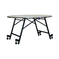 Table de cantine scolaire mobile pliable avec 4 roulettes