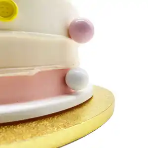 Penjualan laris papan kue tebal 12MM Drum kue emas perak dasar kue bulat untuk dekorasi pesta ulang tahun pernikahan