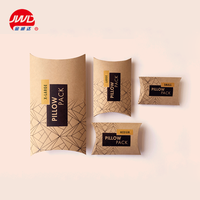 Logo personnalisé en carton kraft imprimé, boîte en forme de coussin, grande taille, 50 unités