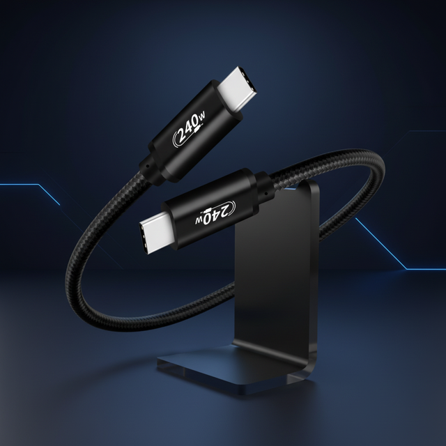 High Speed PD240W 1M/2M USB Type C 2.0 Charger Cable 5A Current QC3.0 Woven Durable Lead for Samsung Notebook Computer