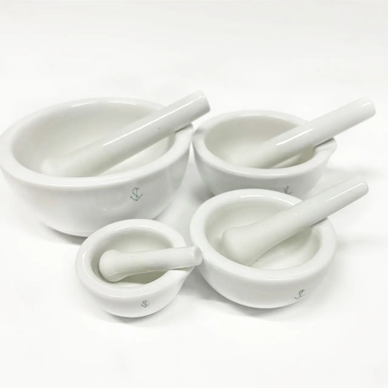 Argamassa cerâmica de porcelana com rebarbas para uso em laboratório, 60ml, 80ml, 160ml, 216ml, 305ml, cor branca, tamanhos diferentes