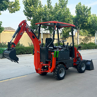 Mini-chargeuse-pelleteuse Derette, capacité nominale de 500 kg, pour travaux agricoles, avec godet de chargement et bras de terrassement, machine multifonction à vendre