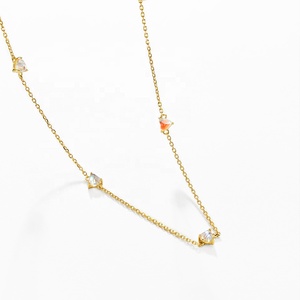 <span class=keywords><strong>Collana</strong></span> Nagosa <span class=keywords><strong>in</strong></span> <span class=keywords><strong>Pietra</strong></span> Naturale con Placcatura <span class=keywords><strong>in</strong></span> Oro 18k e Argento Sterling 925, Cuore Quintuplo con <span class=keywords><strong>Pietra</strong></span> <span class=keywords><strong>di</strong></span> <span class=keywords><strong>Luna</strong></span>, Gioielli da Donna - Product Image 5