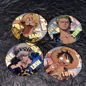 Badge Métallique Réfléchissant Double Flash Luffy <span class=keywords><strong>Zoro</strong></span> Sanji Anime Japon Pendentif Maternité - Product Image 1